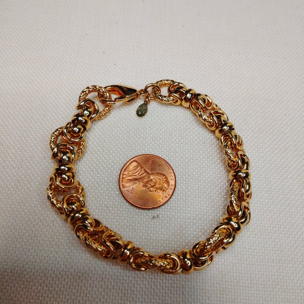 Premier Designs Gold Tone Textured Link Bracelet